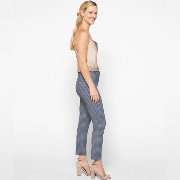 Theory CL Slim Cropped Pant in Printed Performance Knit Gray Multi Size 4 - Picture 4 of 12